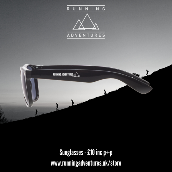 SUNGLASSES WITH RUNNING ADVENTURES MOUNTAINS - BLACK